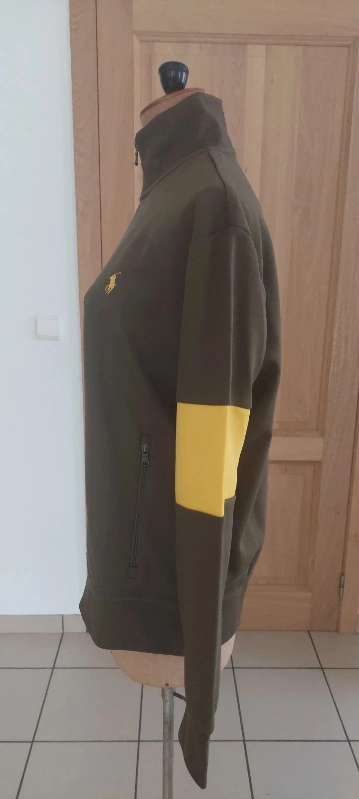 Veste zippée Polo Ralph Lauren vert kaki et jaune - Taille M – photo 5